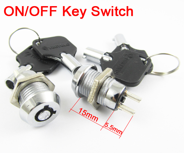 10pcs Key Ignition Switch ON/OFF Lock Switch Plastic handle 10.5x19mm 506#