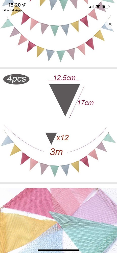 48pcs Triangle Flags Multicolored for Party Home Wedding Birthday