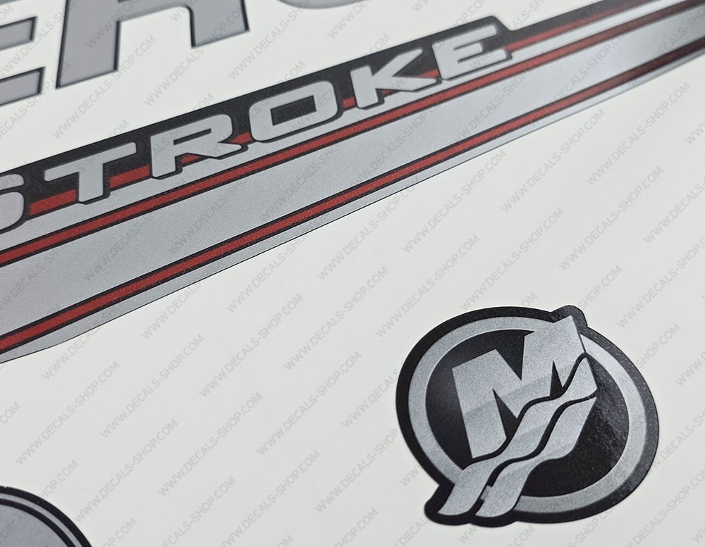 Mercury 30 hp Four Stroke 2013-2017 RED outboard engine decals sticker
