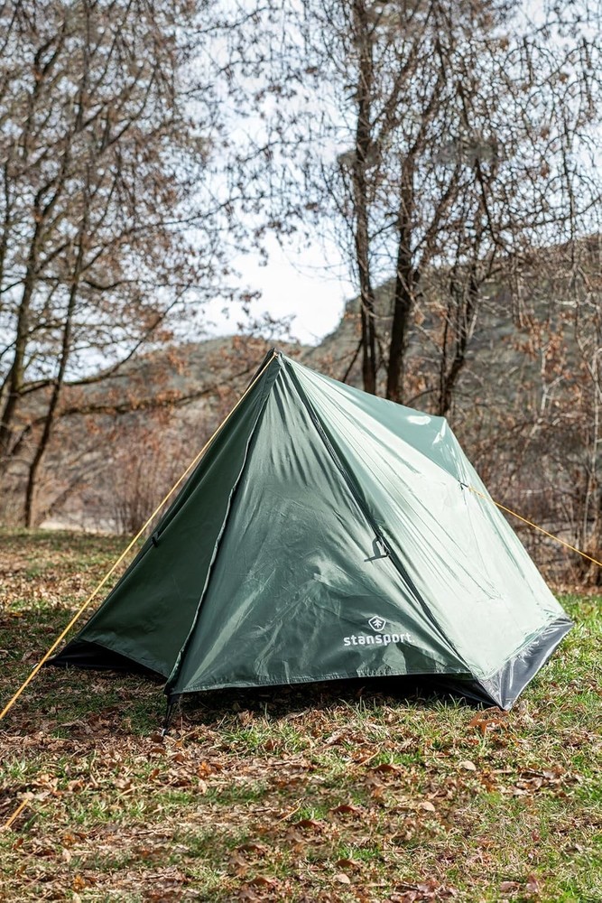 Lightweight 2-Person Camping Tent - Easy Setup A-Frame Design in Eagle Green