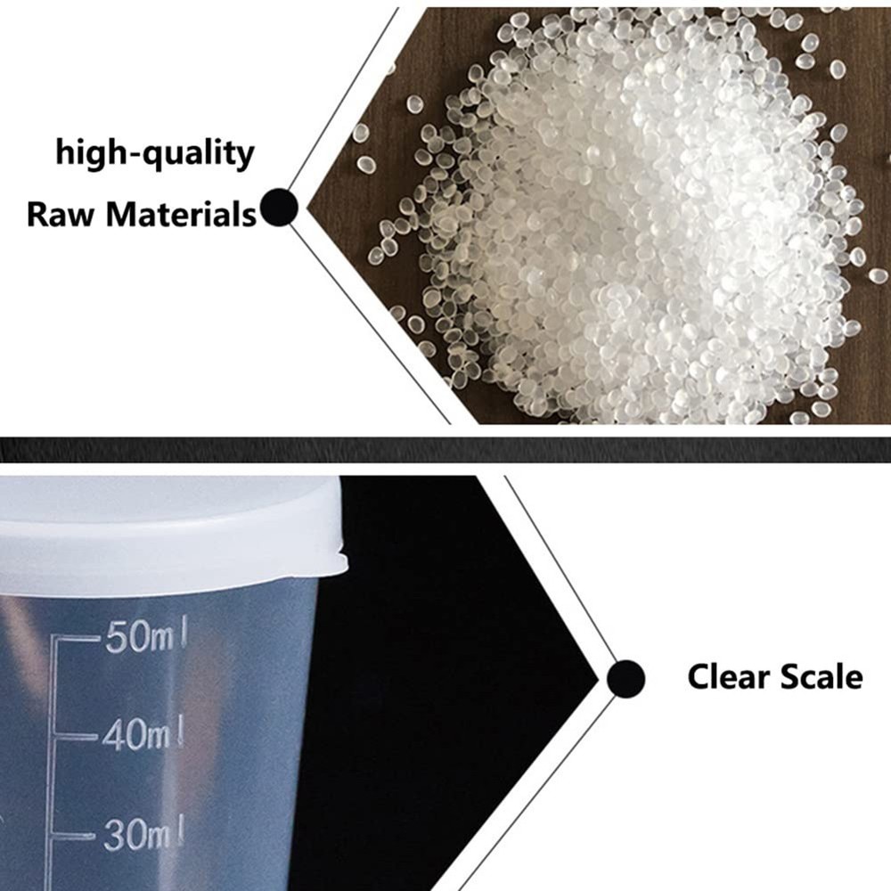 Measuring Cups Cup Transparent With White Lids Cap Container DIY Tools