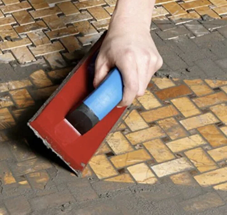 Troxell USA 4" x 9" Solid Urethane Grout Float with SoftGrip Handle