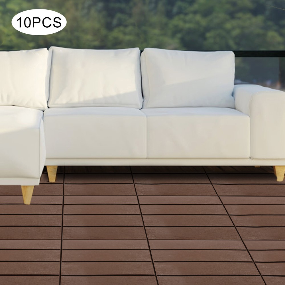 12x12" Plastic Interlocking Composite Decking Floor Deck Tiles Bacony Pavers