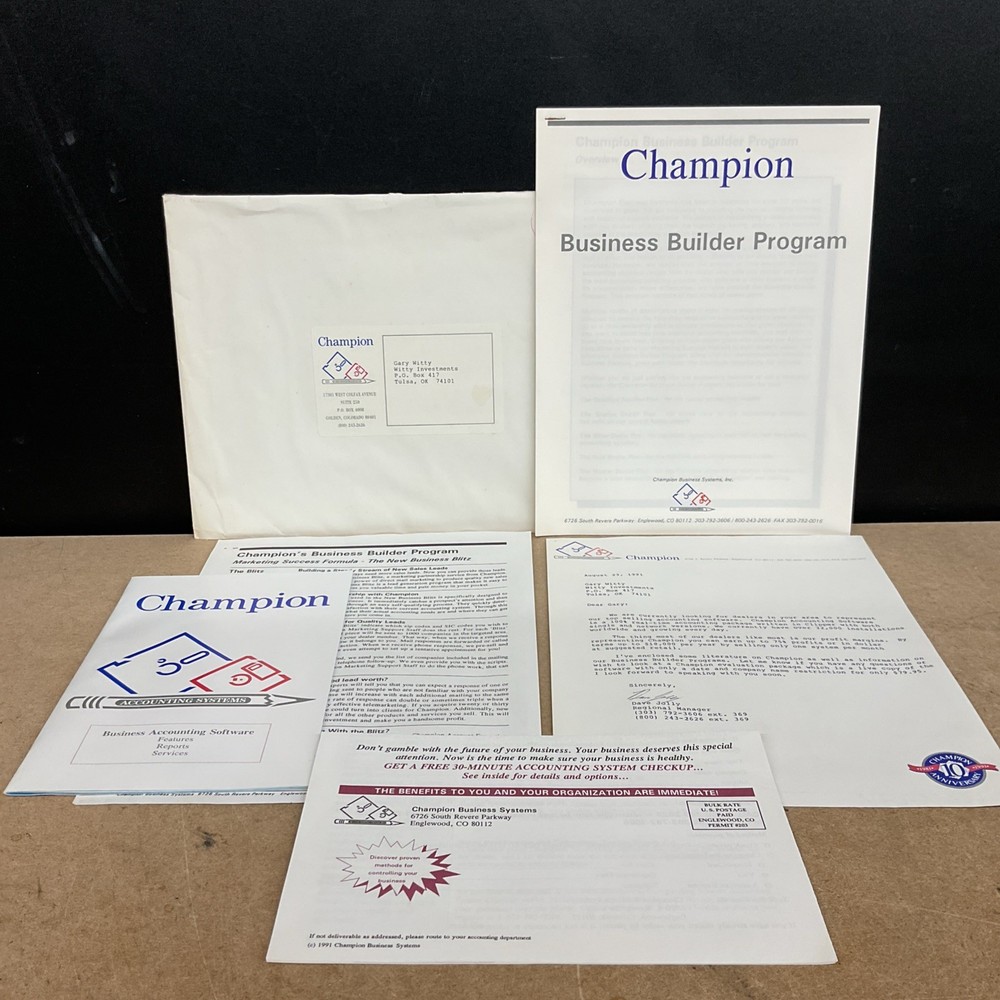 Champion Accounting Software Business Builder Program Vintage Computing