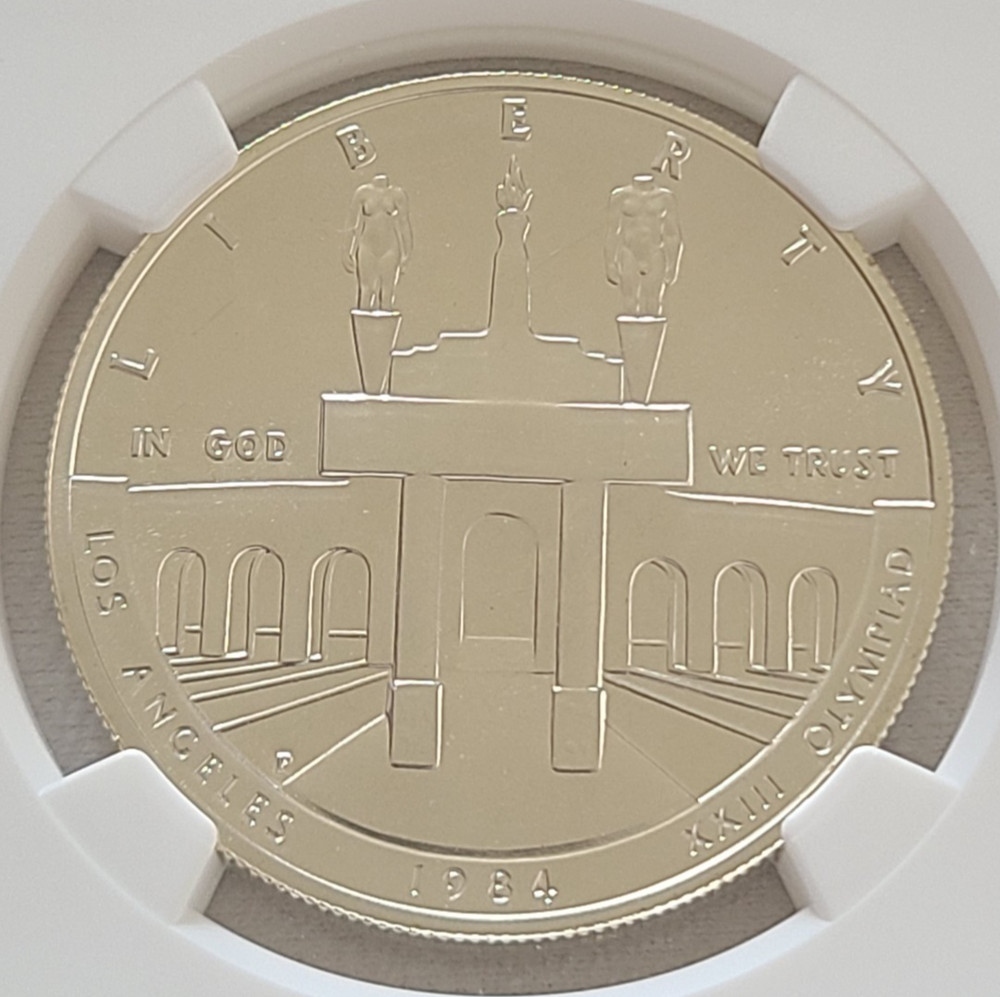 1984 P Olympics commemorative silver dollar NGC MS70