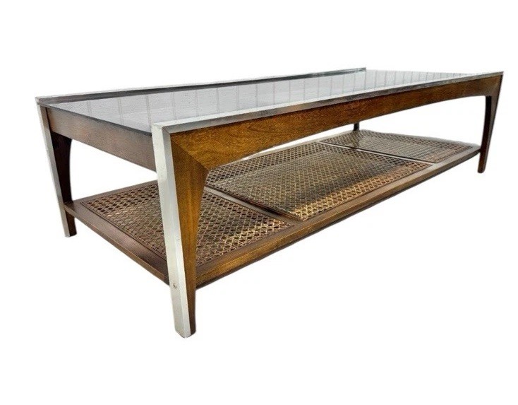 Mid-Century Modern Smoked Glass Coffee Table