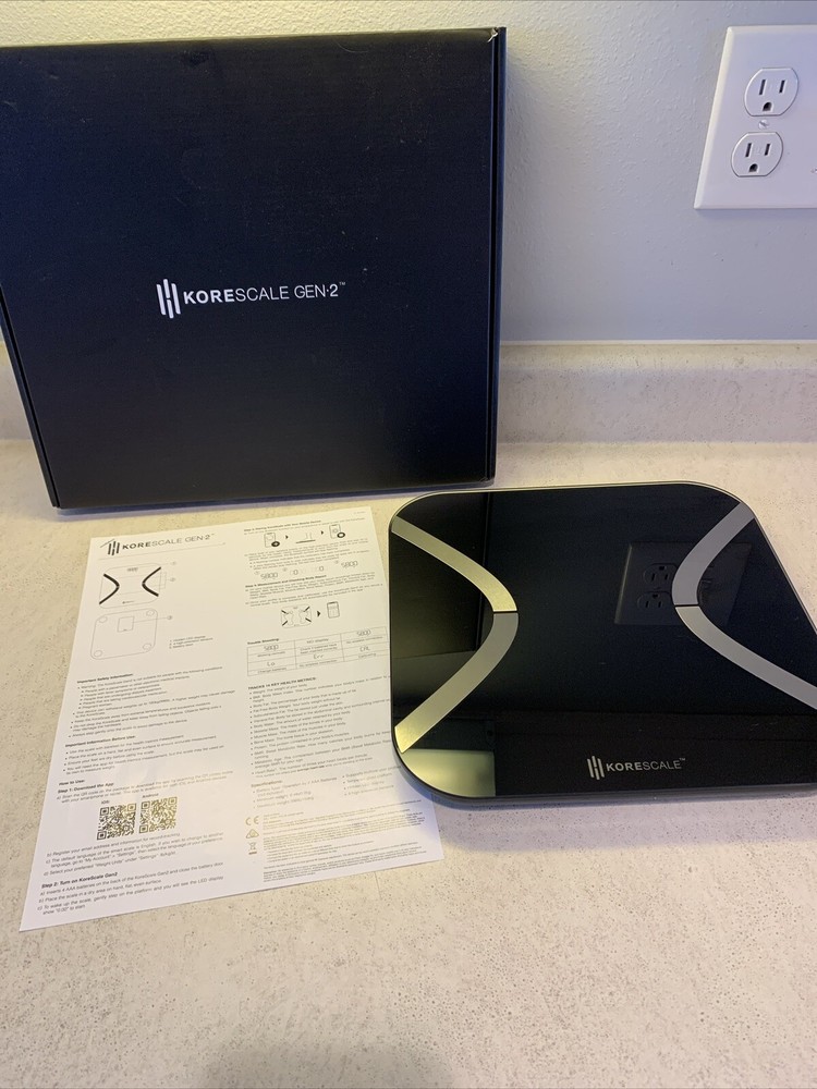 Korescale Gen 2 Bathroom Scale in Black - Digital Bluetooth Scale - Tested