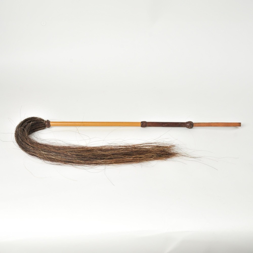 Horse Tail Fly Whisk with Leather Handle