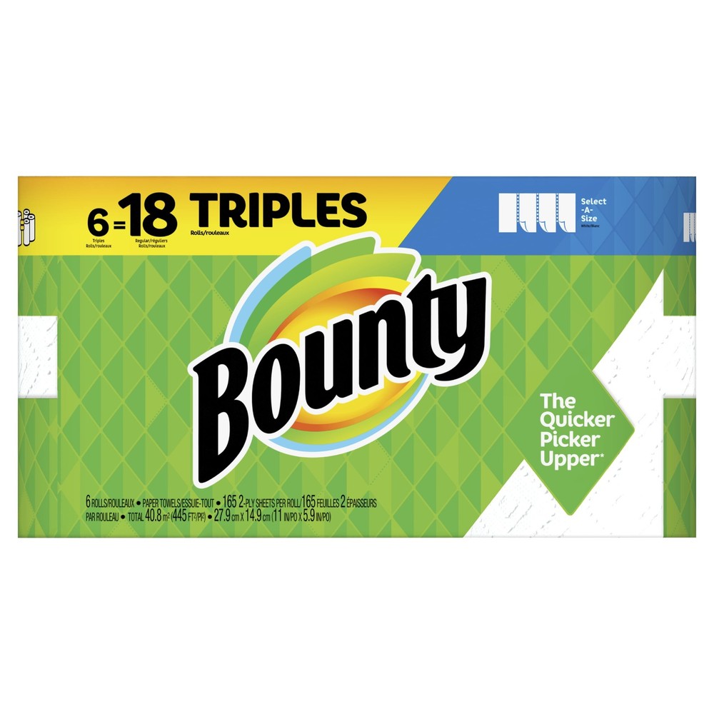 Select-A-Size Triple Roll White Paper Towels 6 Ct Pack