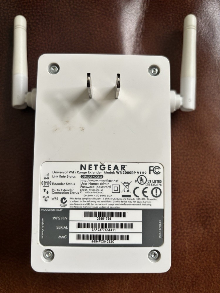 NETGEAR WN3000RP Universal WiFi Range Extender - White