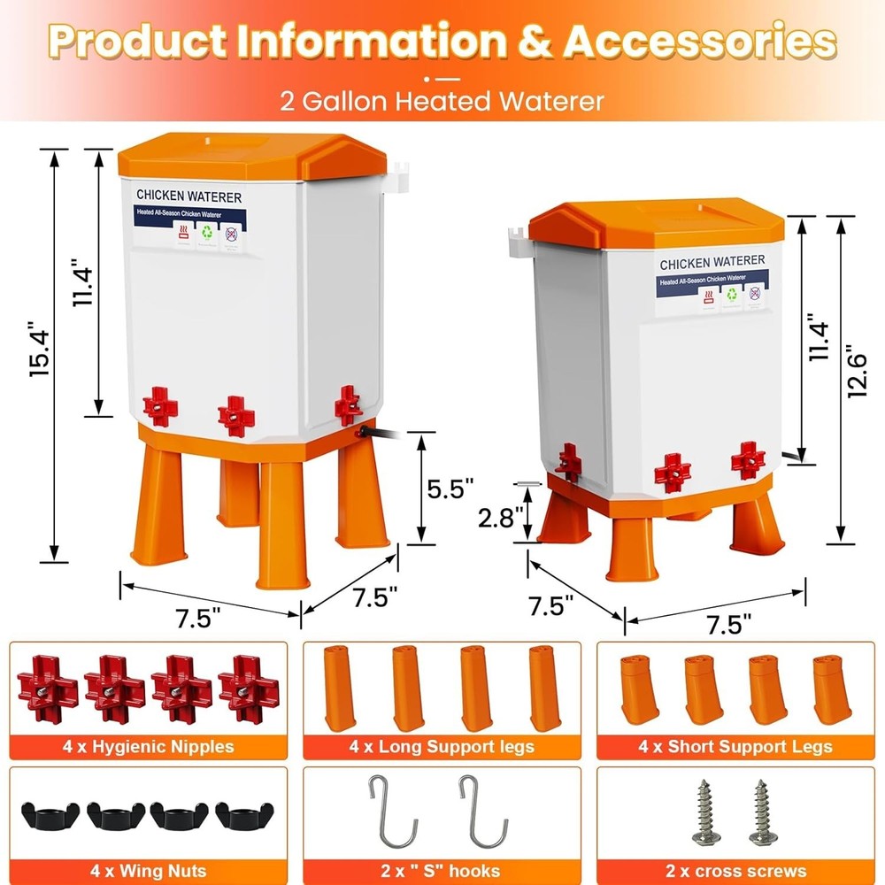 Automatic Chicken Waterer Large Poultry System with Free Shipping