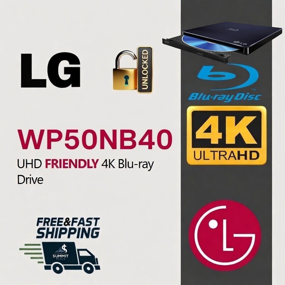 LG WP50NB40 External UHD Friendly 4K Blu-ray Burner LibreDrive MakeMKV DVDFab