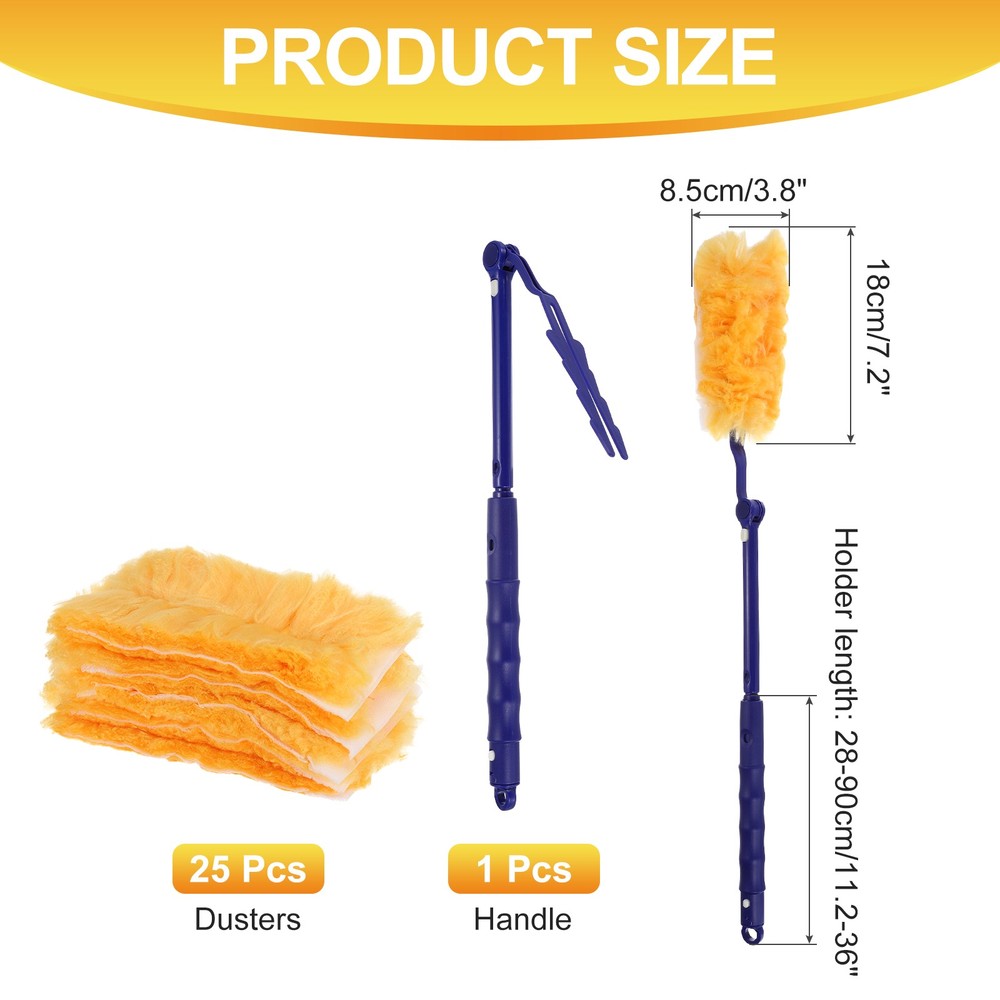 1 Count Blue Flexible Handle Refill, with 25 Yellow Dusters