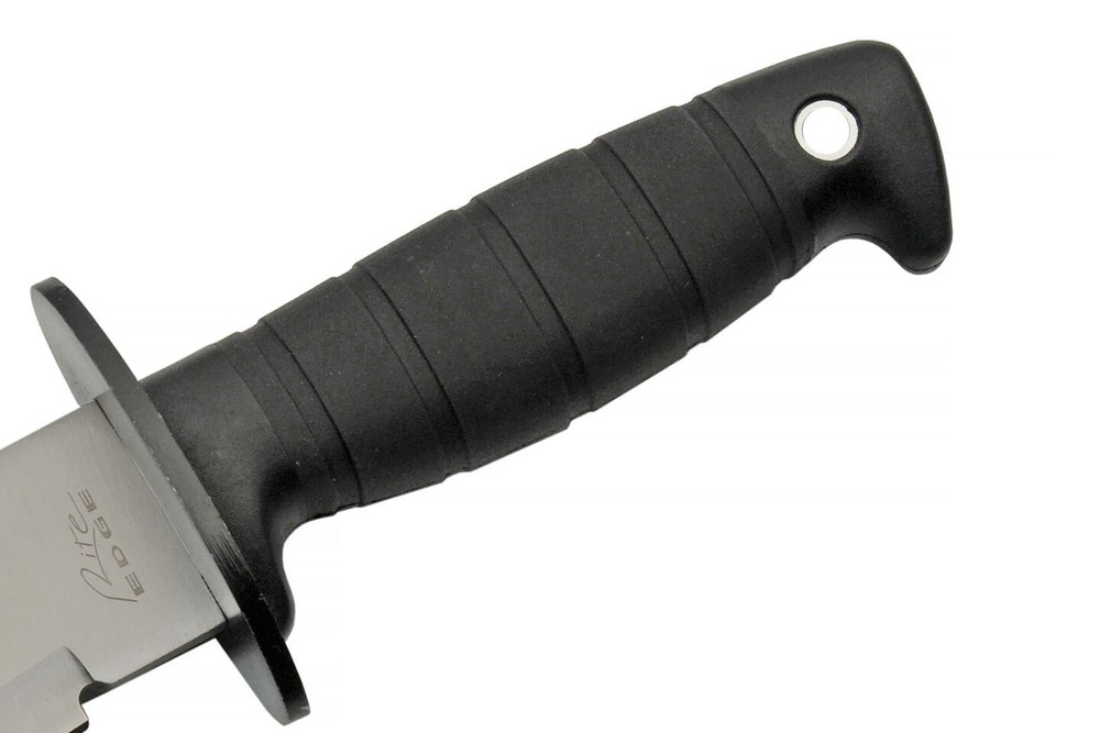 Survival Knife | Clip Point Blade Rubber Handle + Sheath, Flint, Sharpener