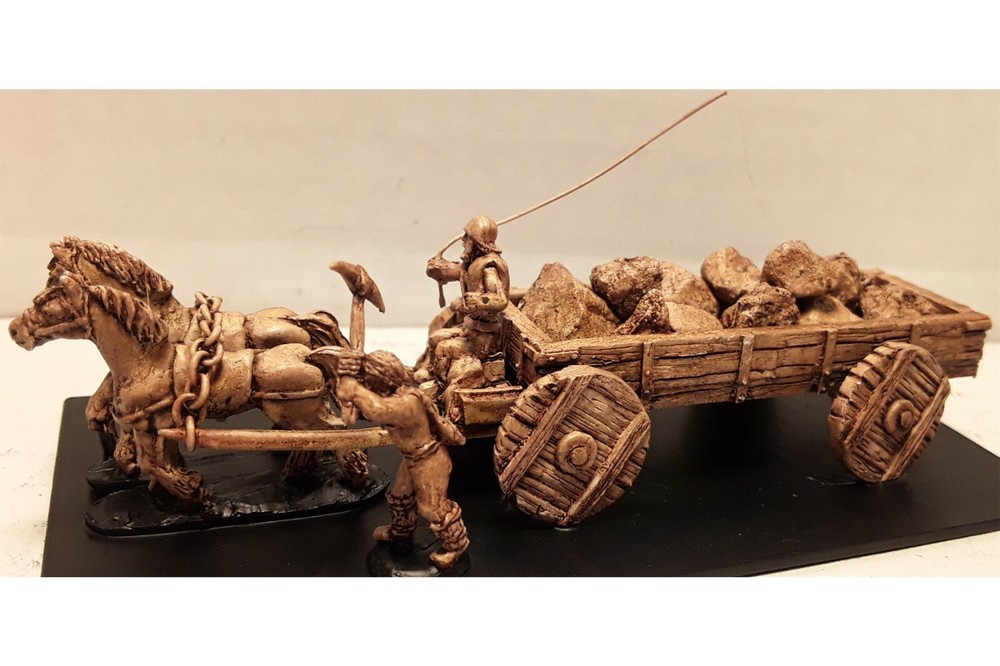15mm Fantasy Boulder Wagon with Horse Type 1 & Solid Wheels (Large)