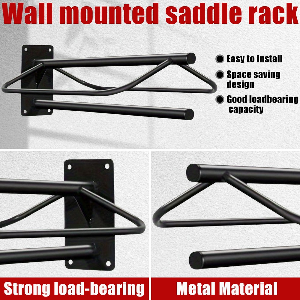 2PCS Saddle Rack Wall Mount Saddle Stand Pad Rack Horse Tack Storage