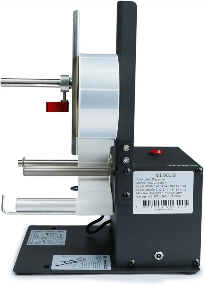 U.S. Solid Automatic Label Dispenser Machine for Translucent and Opaque Labels -
