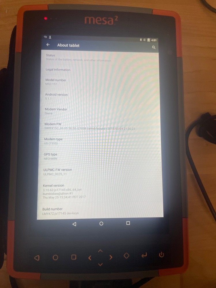 JUNIPER SYSTEM MESA 2 MS2-151 ANDROID SURVEY DATA COLLECTION RUGGED TABLET