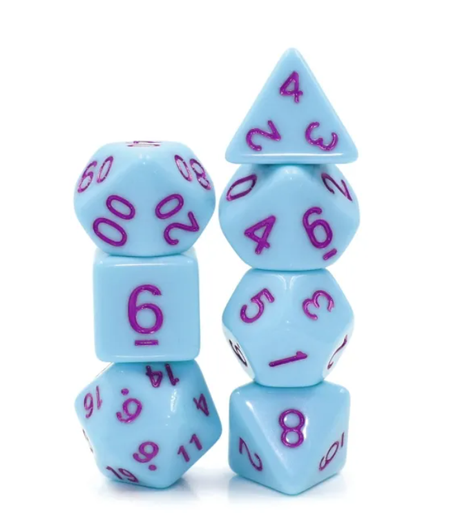 🐦‍⬛🥚 Robin's Egg DnD Dice Set | Dungeons and Dragons | 7 Dice RPG