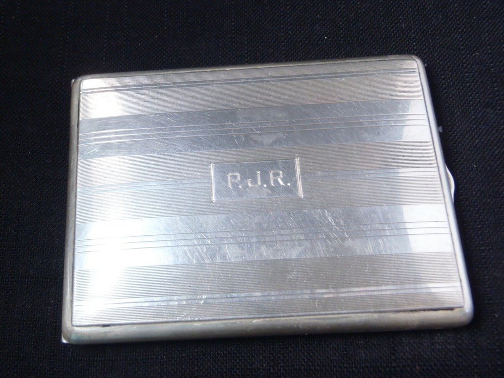 Art Deco c1920’s Watrous Manufacturing Co. Sterling Silver Cigarette Case 5oz