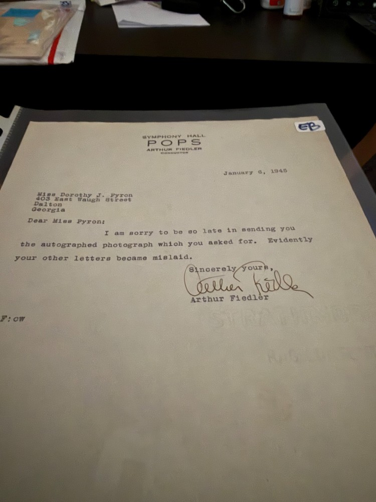 Arthur Fiedler Signed Letter POPS Letterhead