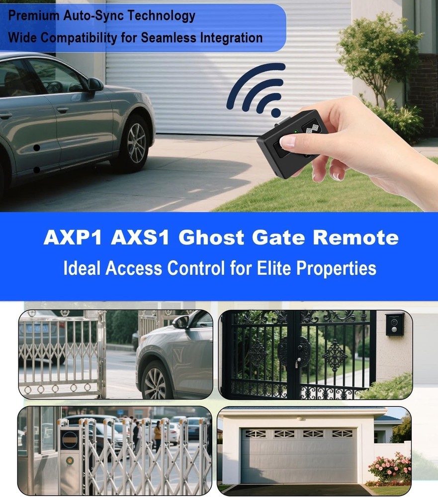 for Ghost Controls AXS1 AXP1 Remote Transmitter,5-Button 1Pack Black