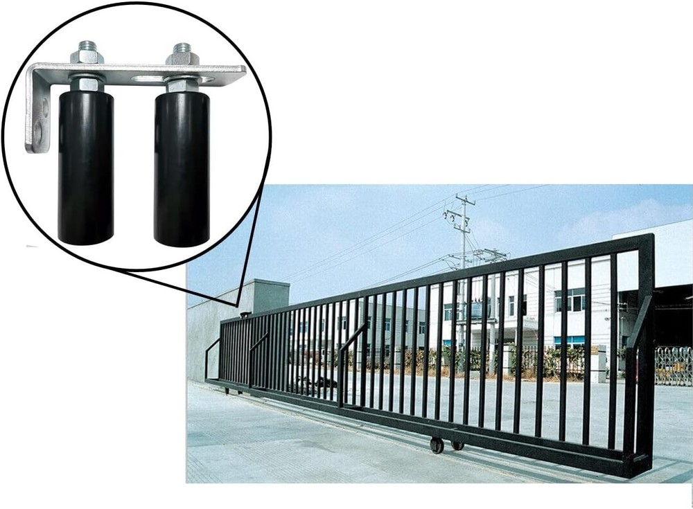 Stainless Steel L Bracket with Nylon Rollers - 4" Adjustable Slide Gate Support