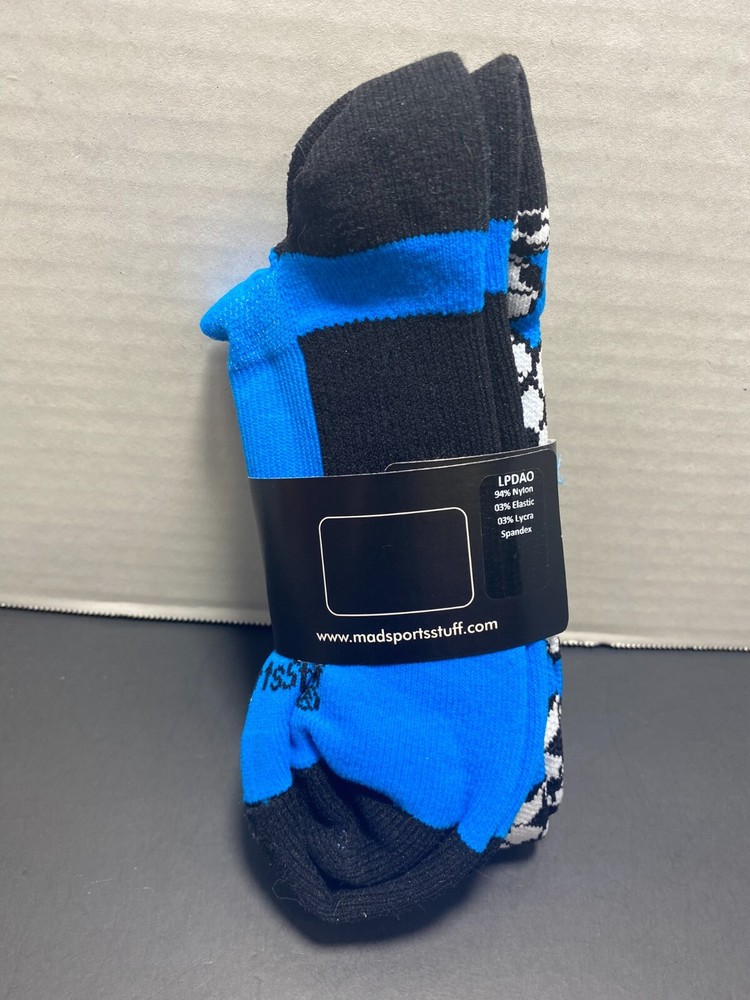 New Madsports Stuff Soccer Socks Size Medium Blue
