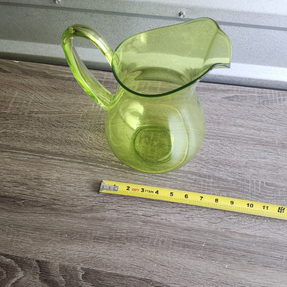 Clear Green Plastic 10" Pictcher
