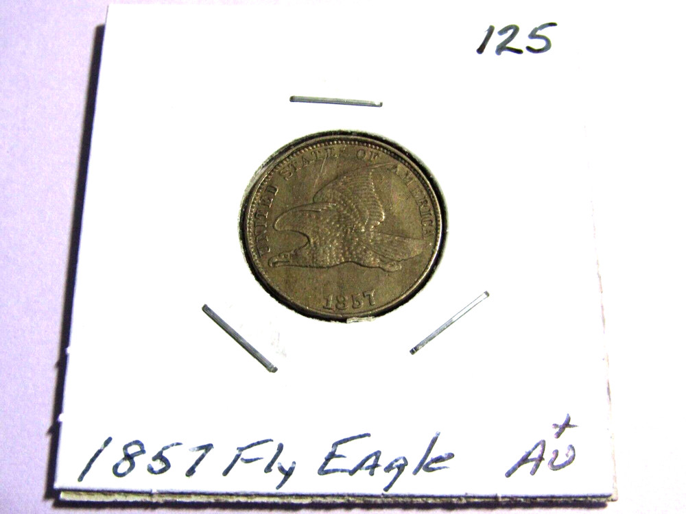 1857 1c Flying Eagle #125 - AU+