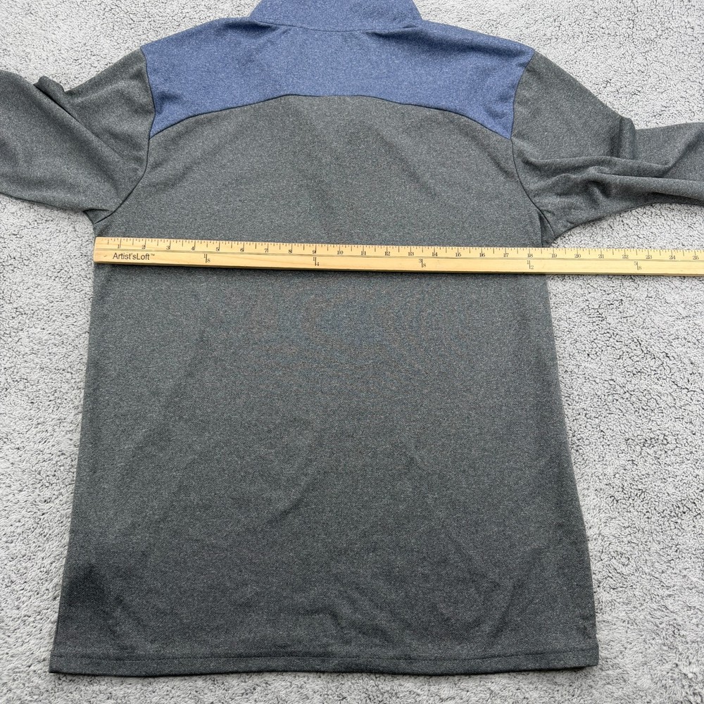 Evoshield 1/4 Zip Pullover Mens Small Gray Blue Mock Baseball Coach Sweater Soft