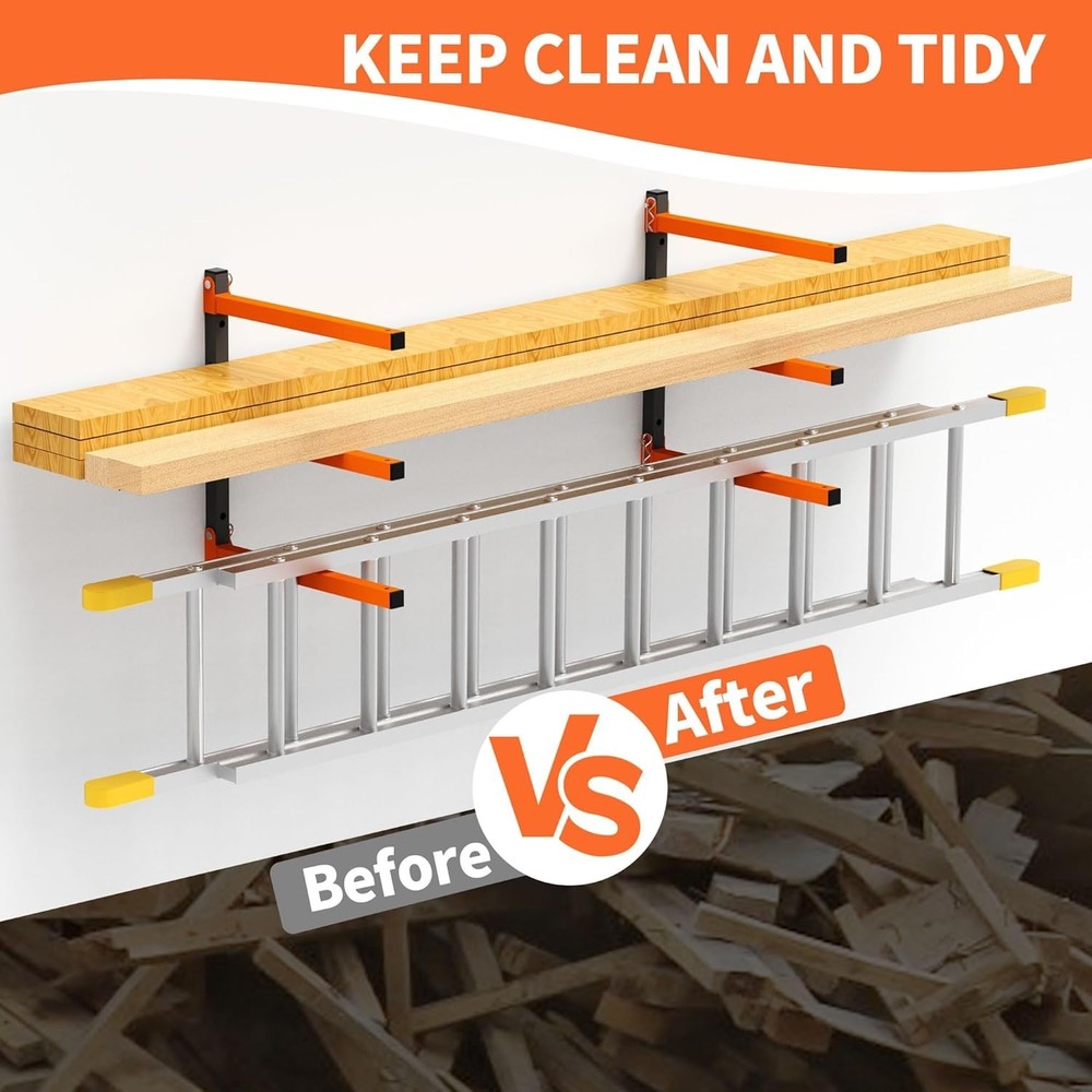 Scratch Resistant Heavy Duty Lumber Storage Rack, 330 lbs Capacity, 4 Pack