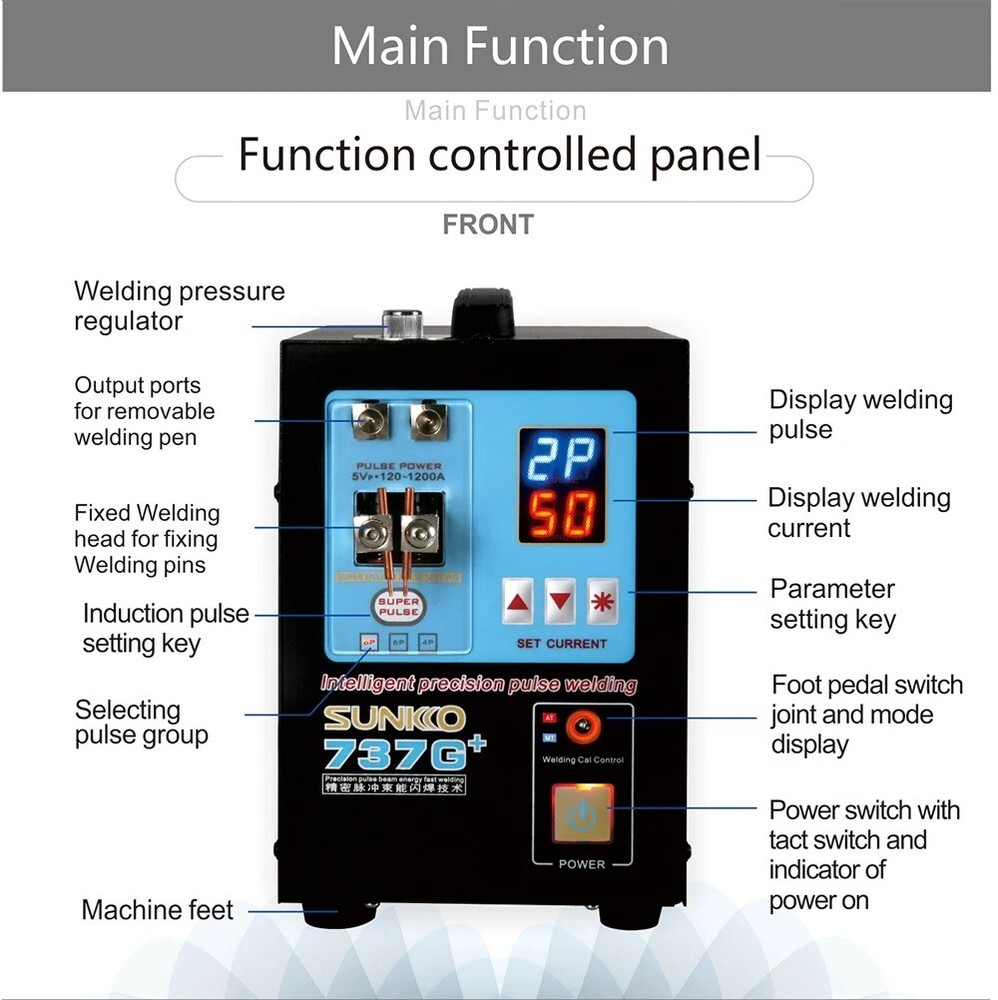 SUNKKO 737G+ Battery Spot Welder High Power Automatic Spot Welding Machine