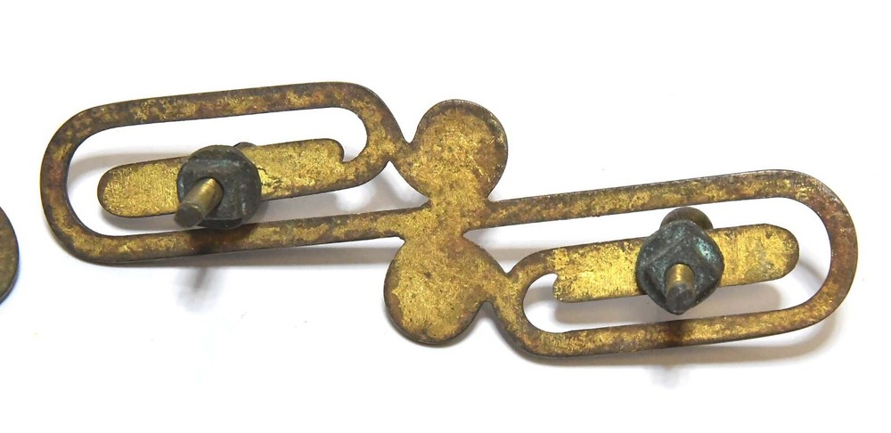 2 VINTAGE BRASS ART DECO STYLE DRAWER PULLS / HANDLES