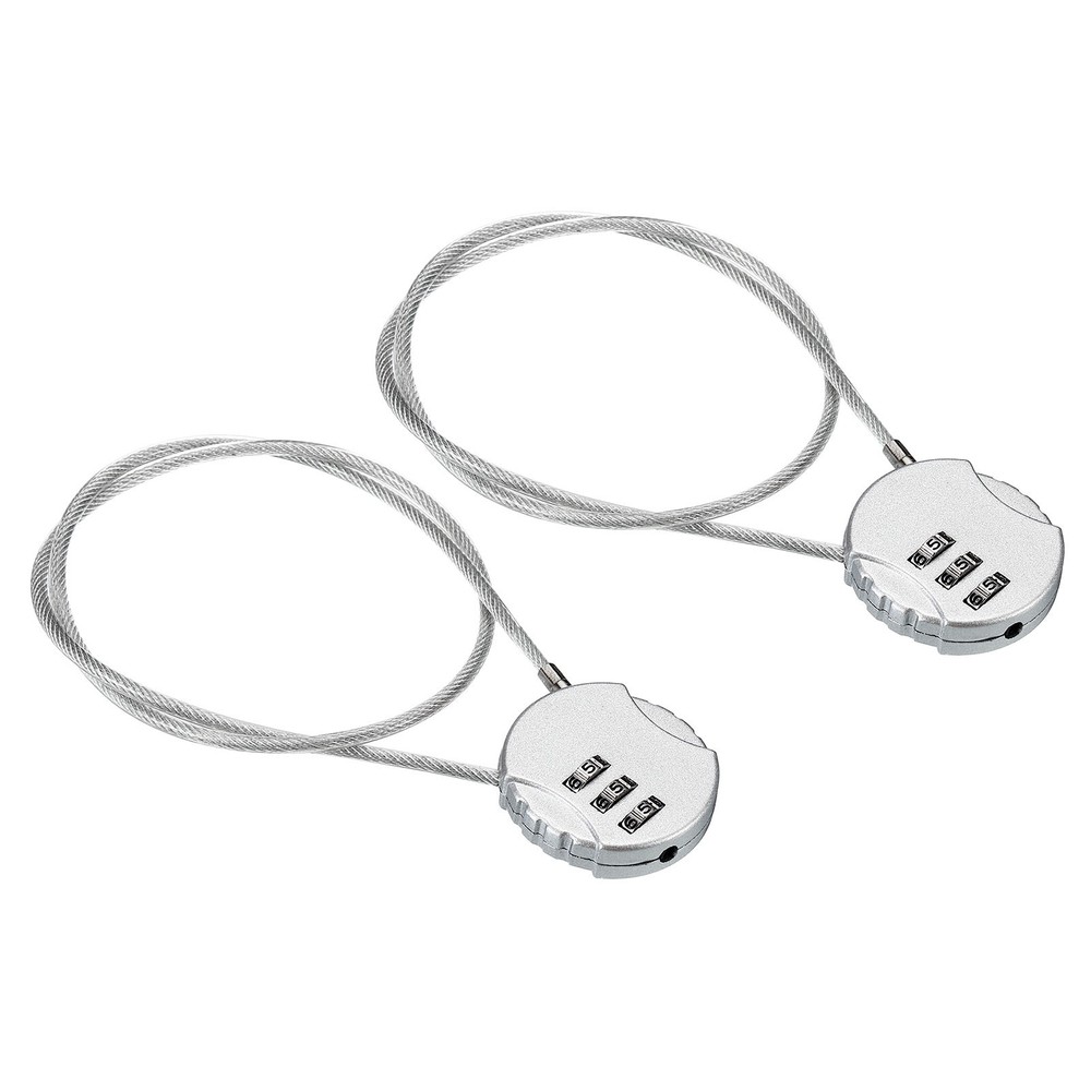 Small Combination Lock 19.6 Inch, 2 Pack 3 Digit Padlock for Locker, Silver Tone