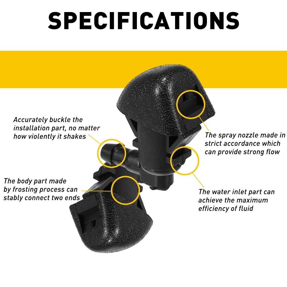 2PCS Universal Car Windshield Spray Jet Squirter Window Washer Sprayer Nozzle