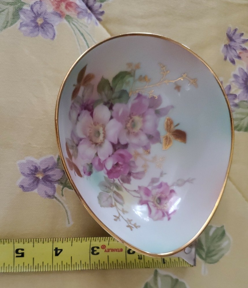 SCHUMANN GERMANY EGG SHAPED HANDPAINTED CANDY OR TRINKET BOWL