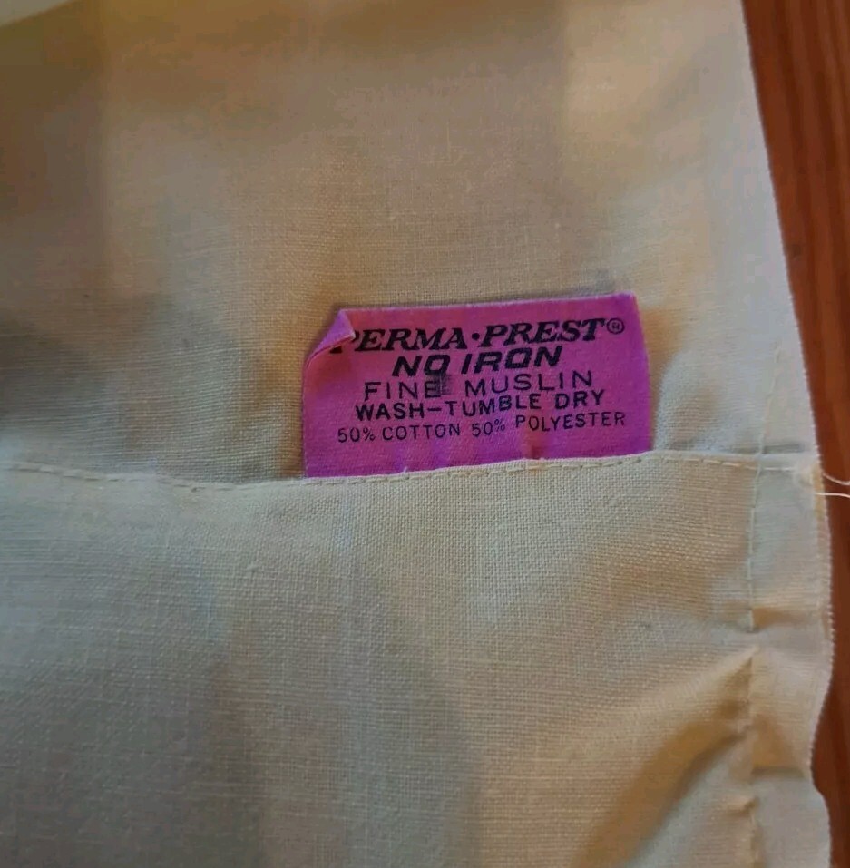 Vintage Sears Perma-Prest Sheet Set Solid Yellow Percale 81" x 104" USA Made