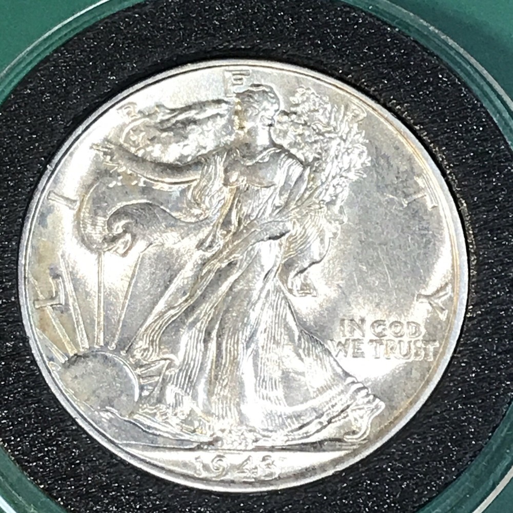 Stunning 1943 Standing Liberty Silver Half Dollar