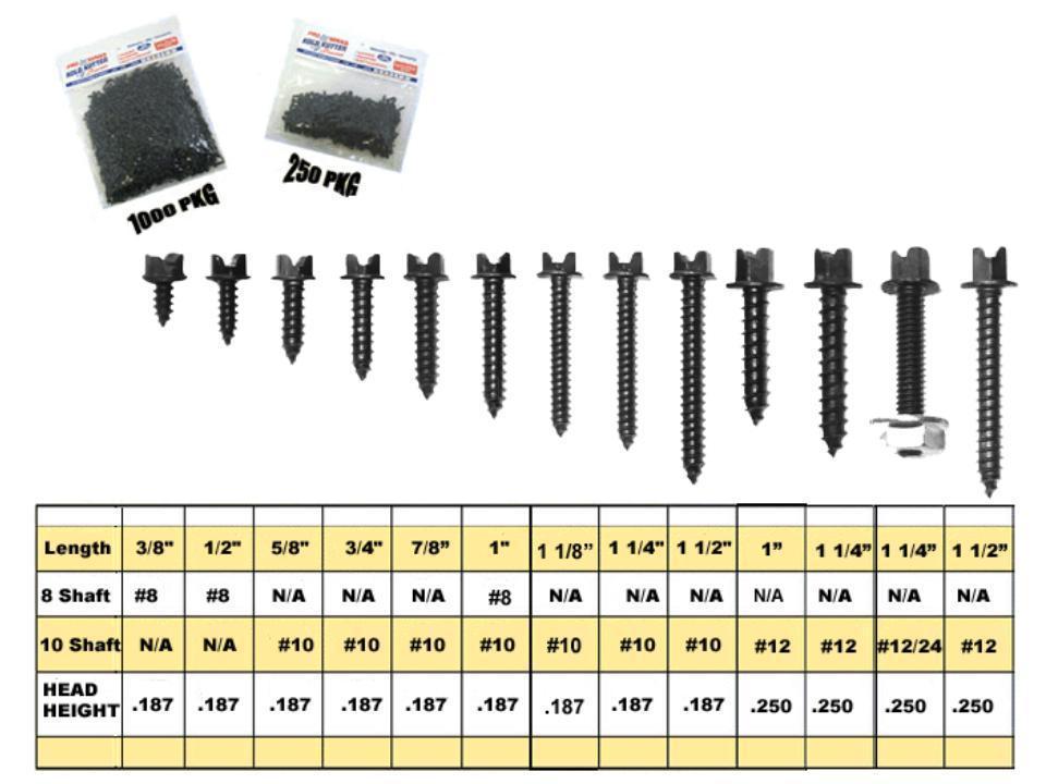KOLD KUTTER SNOWMOBILE TRACK ICE STUD/SCREWS 1-1/4" #10 250 PACK