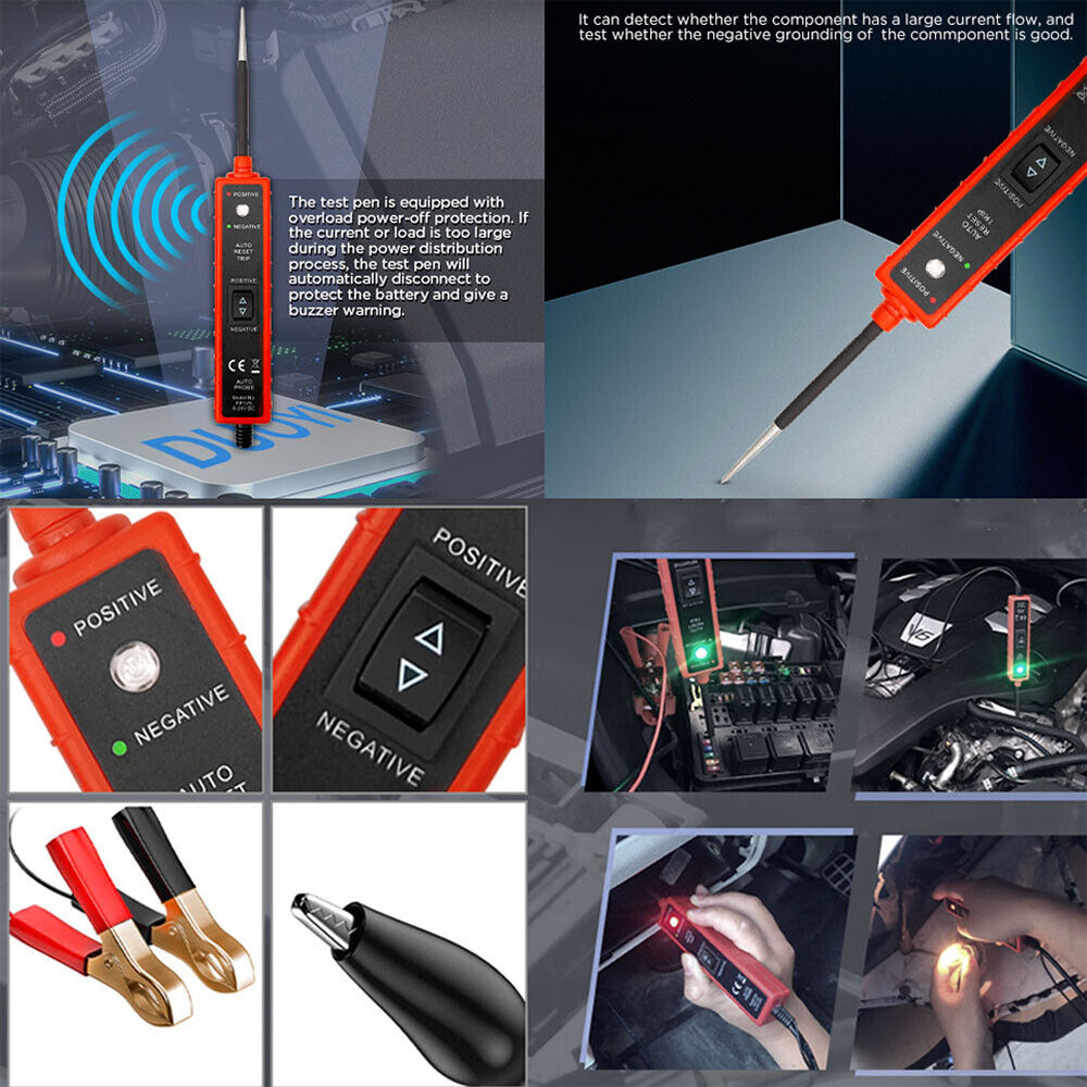 6-24V Digital Power Circuit Electrical Tester Probe Test Device System Tester US