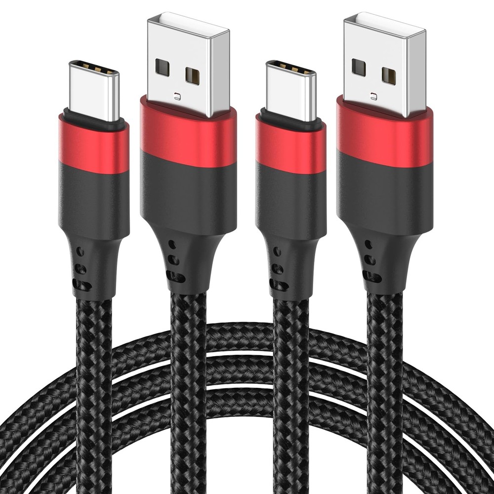 USB to C Cable 3ft, 2 Pack A USBC Cable, Braided Type 3 FT, Black