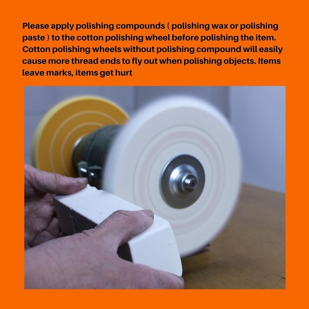 Cotton Buffing Wheel Kit - Bench Grinder Accessories