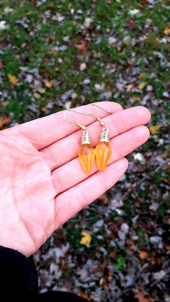 Light Yellow Bulb Earrings