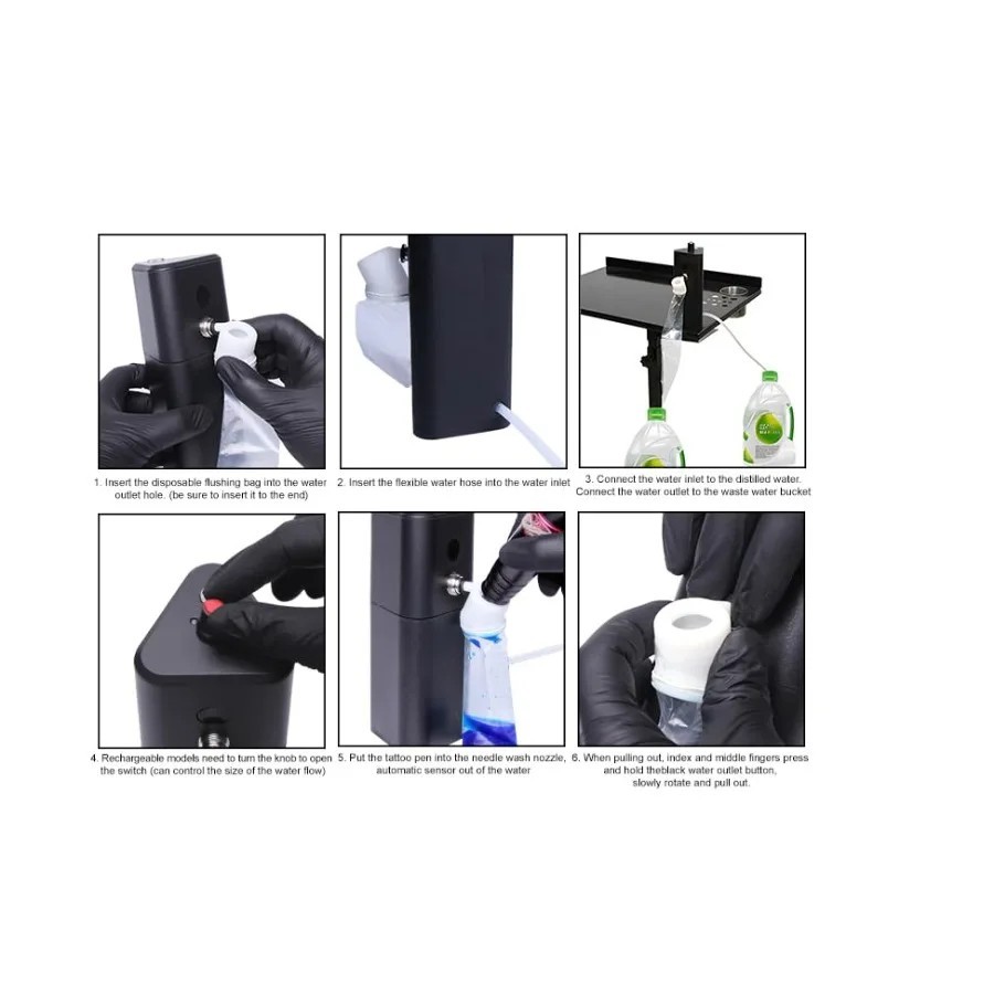 Tattoo Needle Cleaning Machine Flowing Water System Cleaner Automatic Sensor PMU