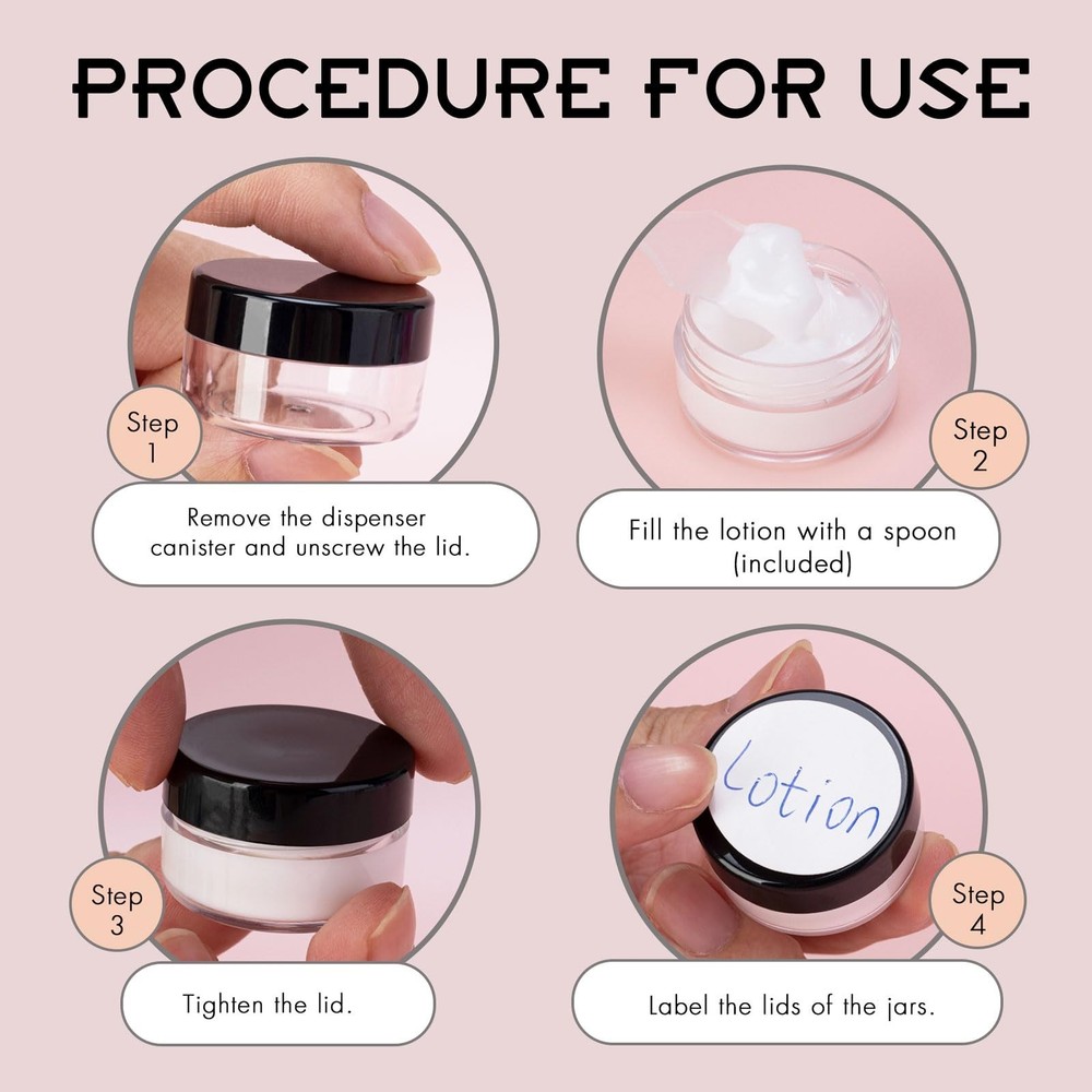 50 Count 3 Gram Sample Containers, Clear Lip Balm Containers with Lids, Small...