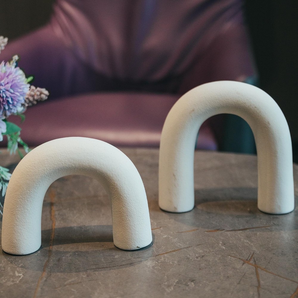 Defined Deco Ceramics Arch Decorative Objects,Neutral Home Decor for Shelves,...