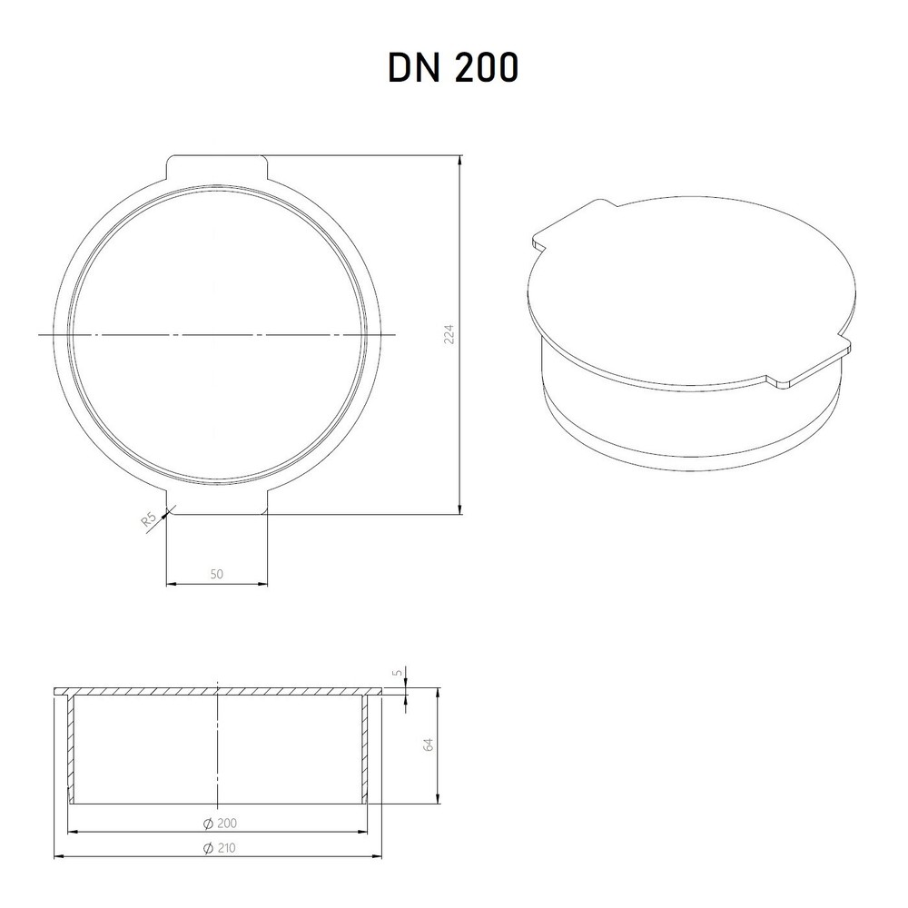 Socket Plug 200mm Underground Drainage Pipe Sewerage Pipe Cap Blank Stop End