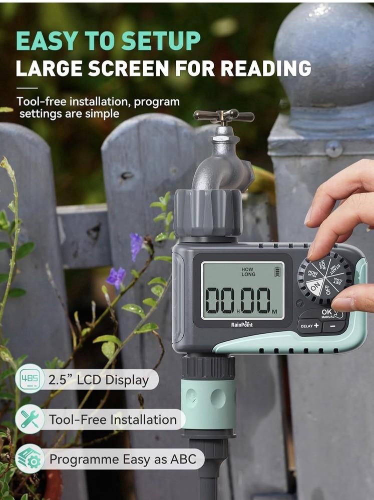 RAINPOINT Sprinkler Timer, Programmable Water Timer for Garden Hose,