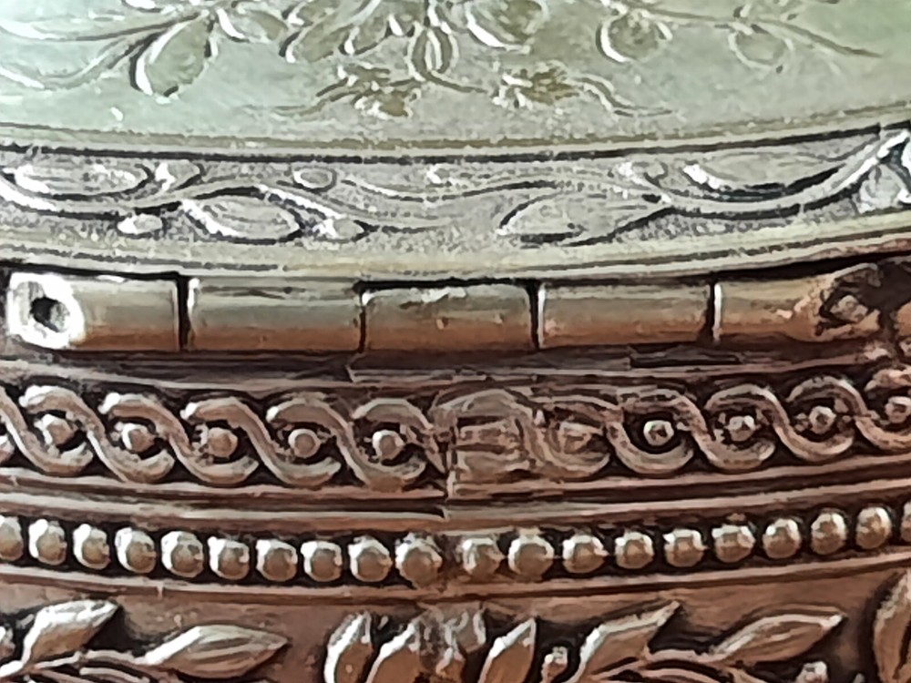 800 Silver German Trinket Box 53.3 grams 2 3/4"